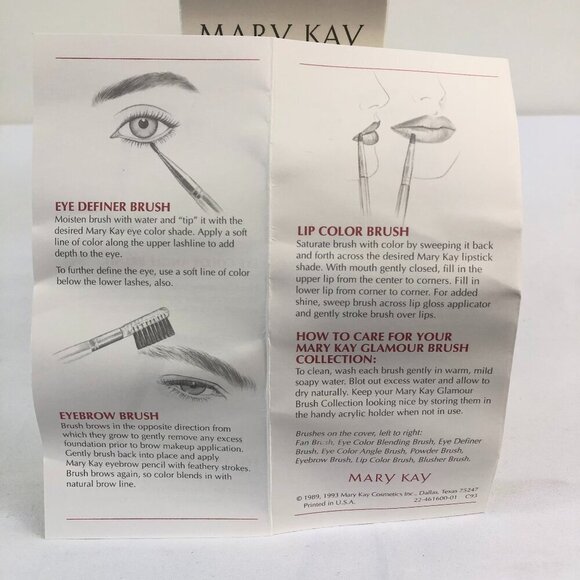 Mary Kay Glamour 8 Brush Collection With Clear Vase Holder NIB - Picture 8 of 9